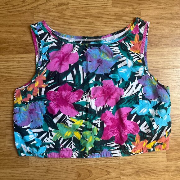 eShakti Small Floral Tropical 90's Croptop - Picture 1 of 6